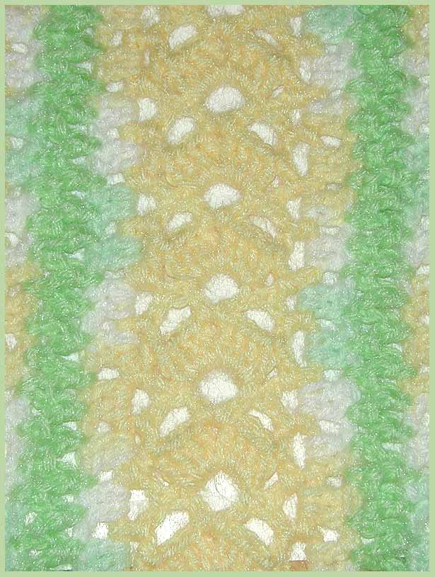Miles of Shells Baby Afghan Closeup (click to go back)