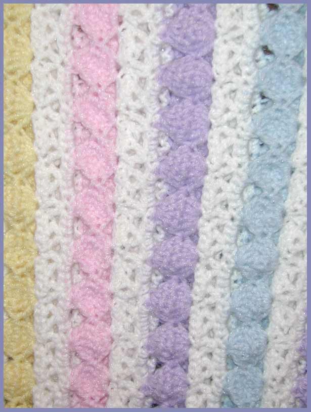 Easter Eggs Child's Afghan Closeup (click to go back)