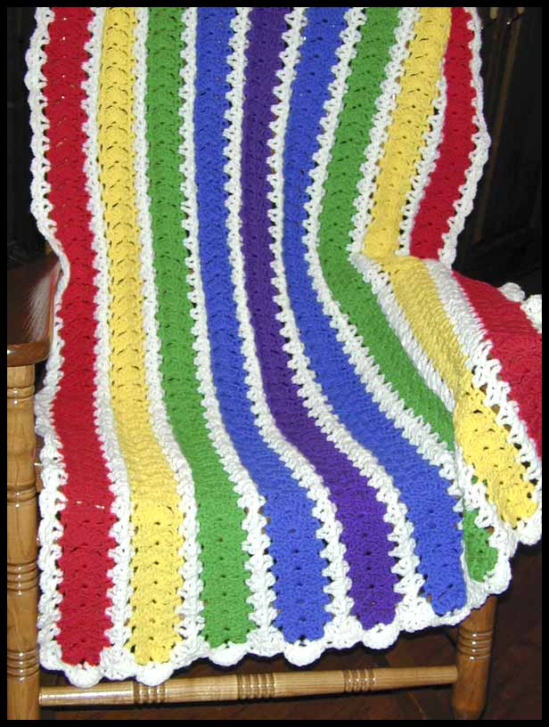 Bright Stripes Toddler Afghan (click to see closeup)