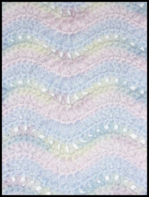 Gentle Ripple Baby Afghan Closeup (click to go back)