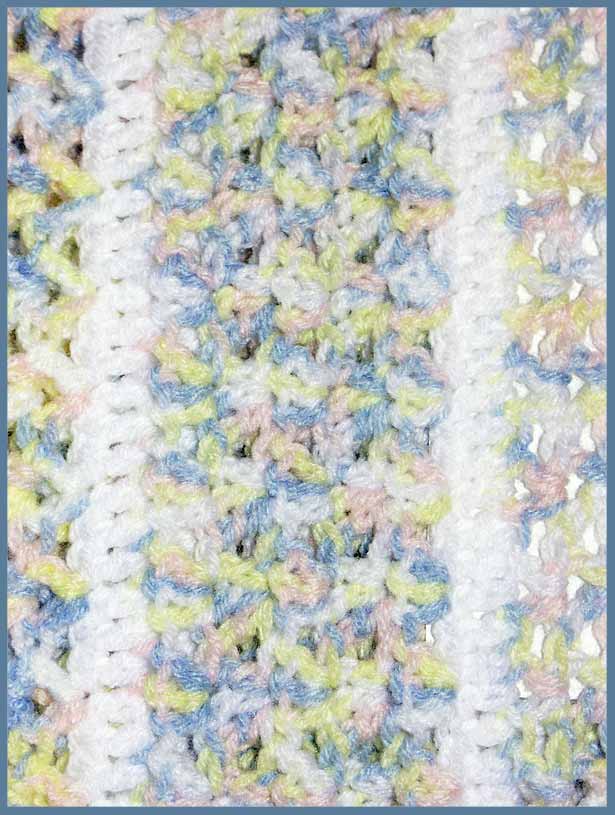 Pastel Panels Baby Afghan Closeup (click to go back)