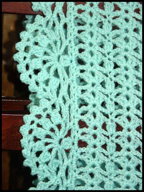 Storytime Baby Afghan (green) Closeup (click to go back)