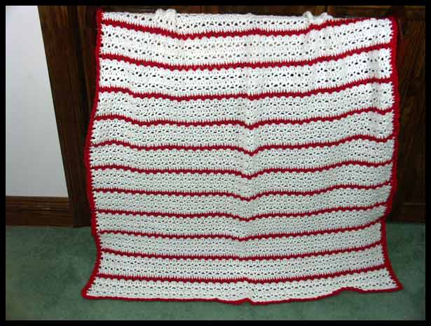 Peppermint Stripes Baby Afghan (click to see closeup)