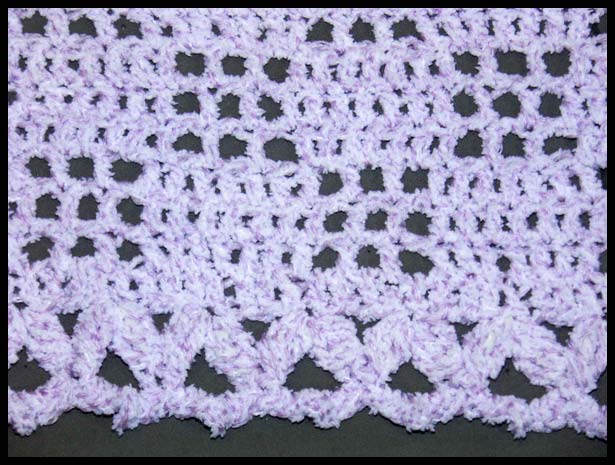 Checkerboard Lace Baby Afghan Closeup (click to go back)