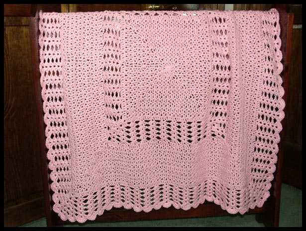 Precious in Pink Baby Afghan (click to see flat)