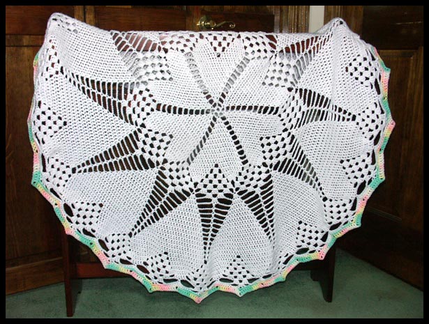Doily Baby Blanket (click to see flat)