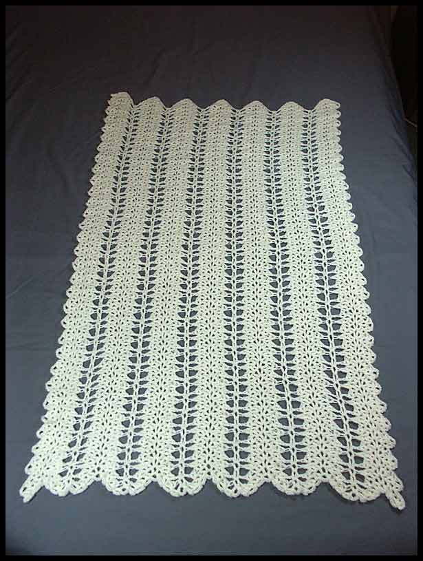 Lacy V-Stitch Ripple Baby Afghan (click to see more photos)