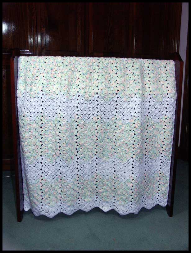 Vintage Rippling Blocks Baby Afghan (click to see more photos)