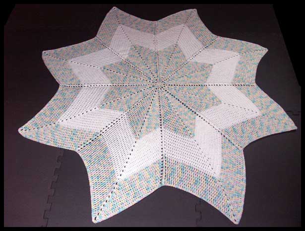 8 Point Cabled Round Ripple Baby Blanket (click to see more photos)