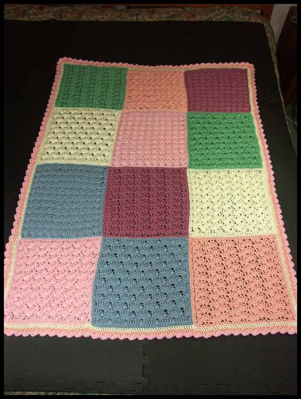 Sampler Squares Baby Blanket (click to see more photos)