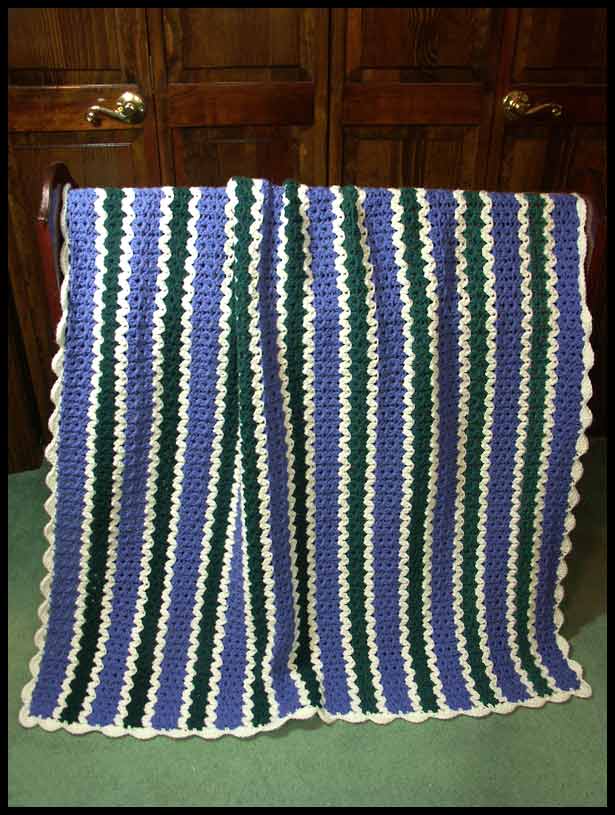 Cluster V-Stitch Striped Blanket (click to see more images)