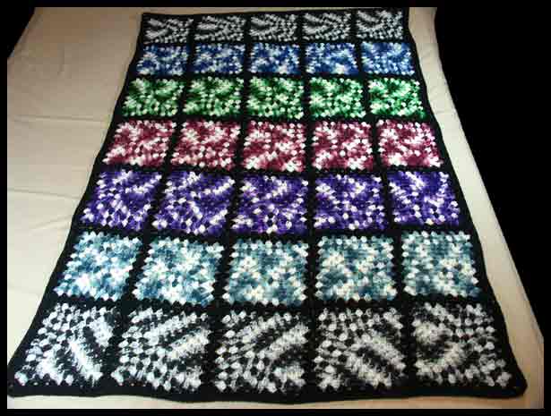 Variegated Granny Squares Afghan (click to see more images)