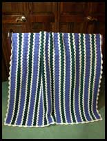 Cluster V-Stitch Striped Blanket