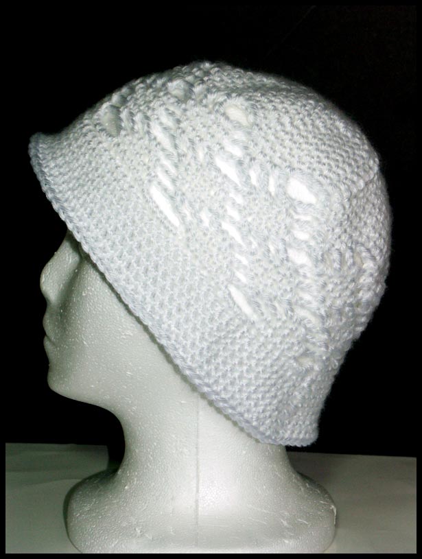 Elegant Lace Bucket Style Hat Side View (click to go back)