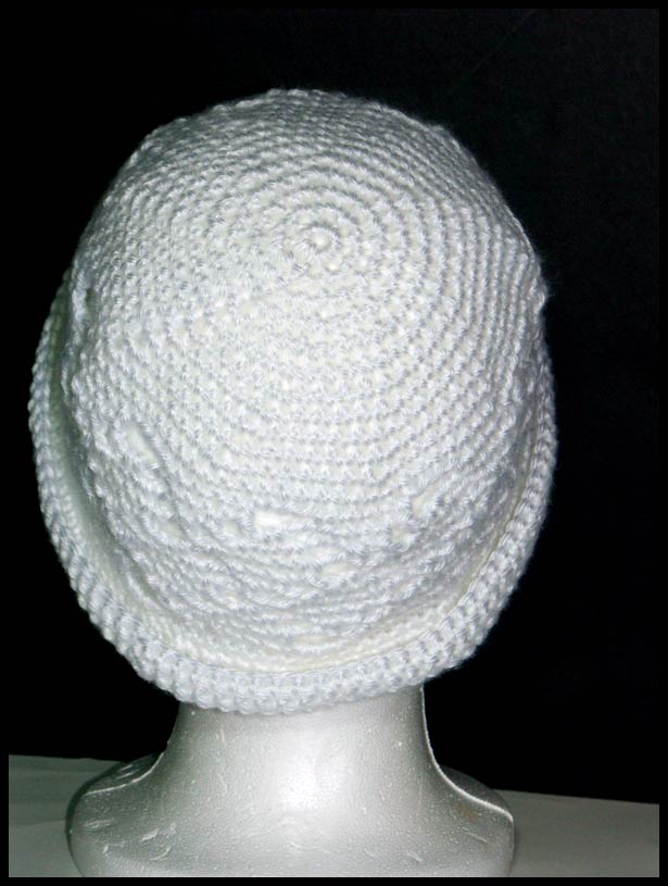 Elegant Lace Rolled Brim Hat Back View (click to go back)