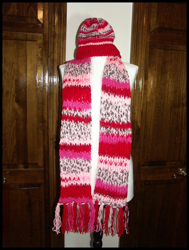 Double-knit Hat & Scarf (click to see closeup)