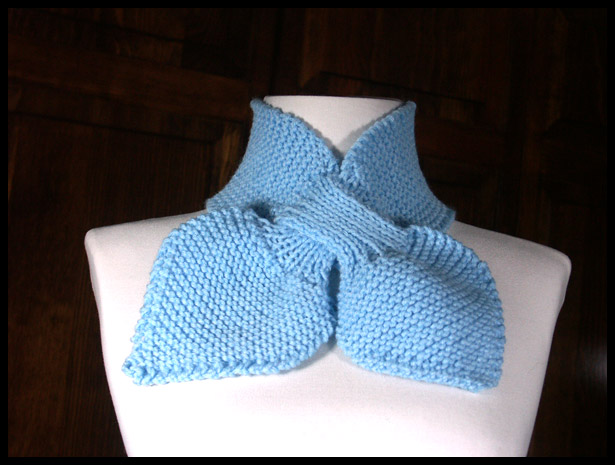 Bow Knot Scarf Lt Blue (click to see flat)