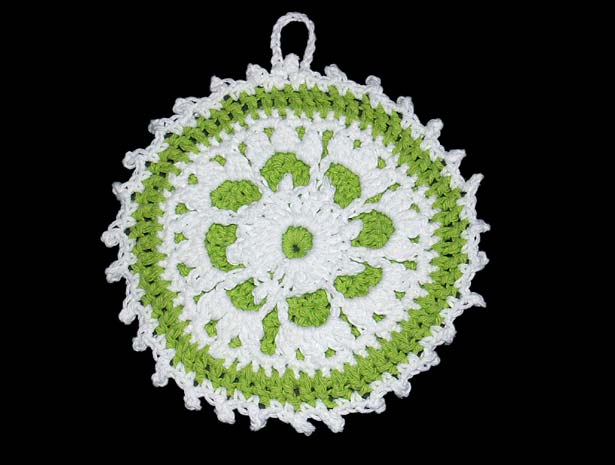 Green Lacy Silhouette  Potholder