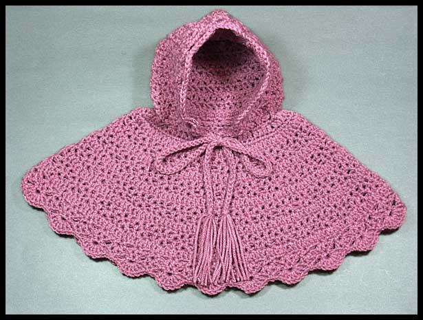 Little Pink Hoodie Hooded Poncho (click to see photo with ruler)
