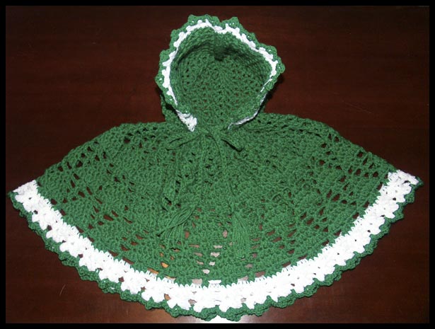 Hooded Christmas Tree Poncho (click to see closeup)