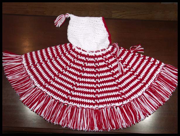 Side View of Candy Cane Poncho (click to go back)