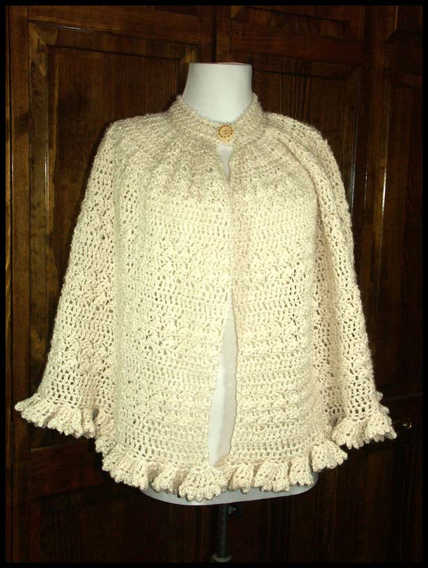Creamy Ruffles Cape (click to see back)