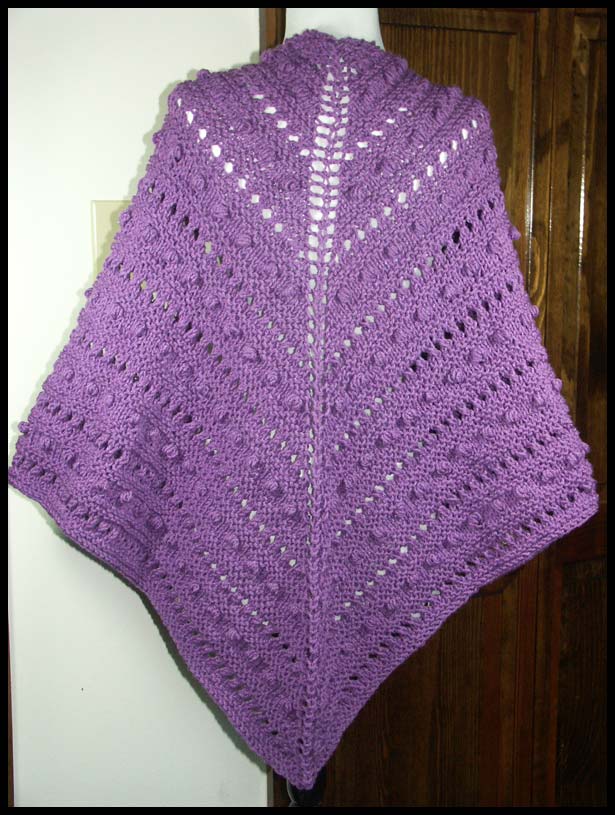 Popcorn Knit Shawl (click to see front)