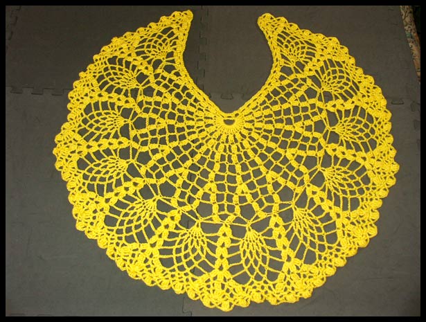Yellow Pineapple Shawl - Flat (click to go back)
