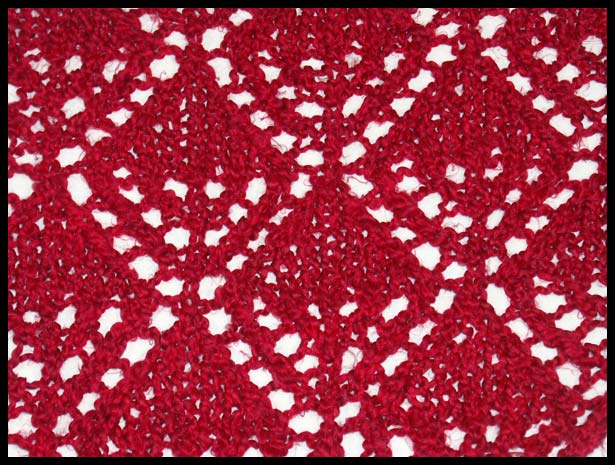 Diamond Knit Shawl Closeup (click to go back)